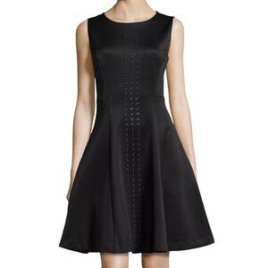 Philosophy Grommet Accent Fit and Flare Scuba Dress Black Size S Sleeveless